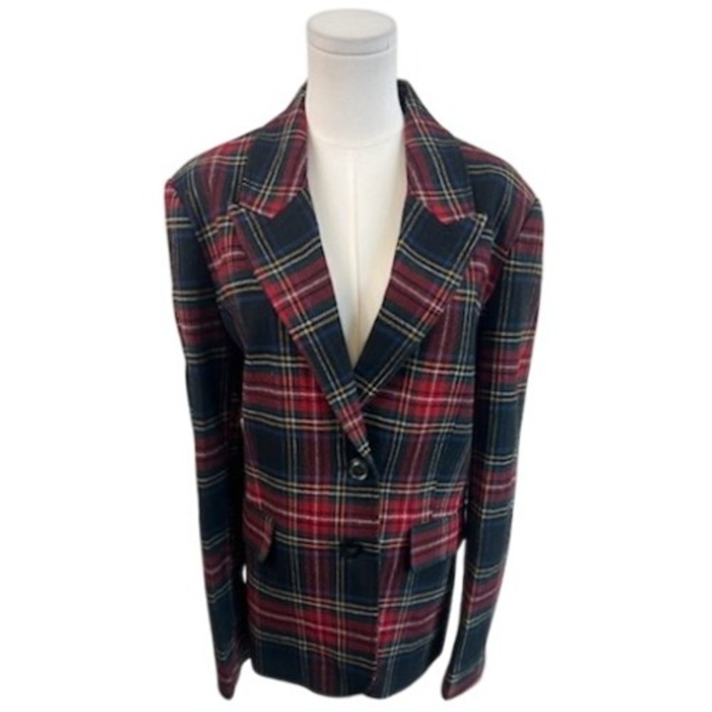 Vintage Chadwicks of Boston Plaid Blazer Women's Size 18 Red Black